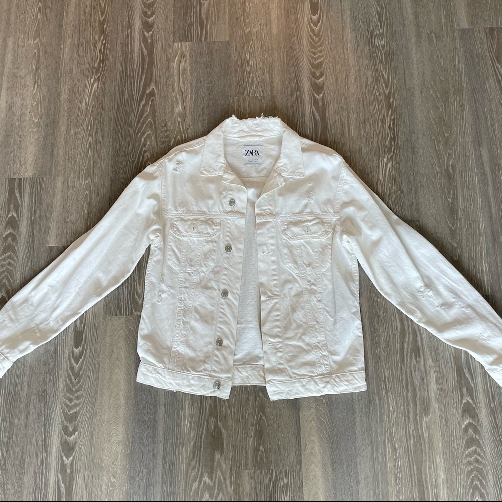 White Distressed Denim Jacket